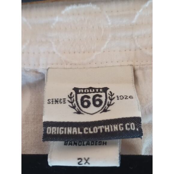 VTG Route 66 Tunic Women's Size 2X Cream Color Button Up Embroidered Polka Dots - Picture 5 of 7